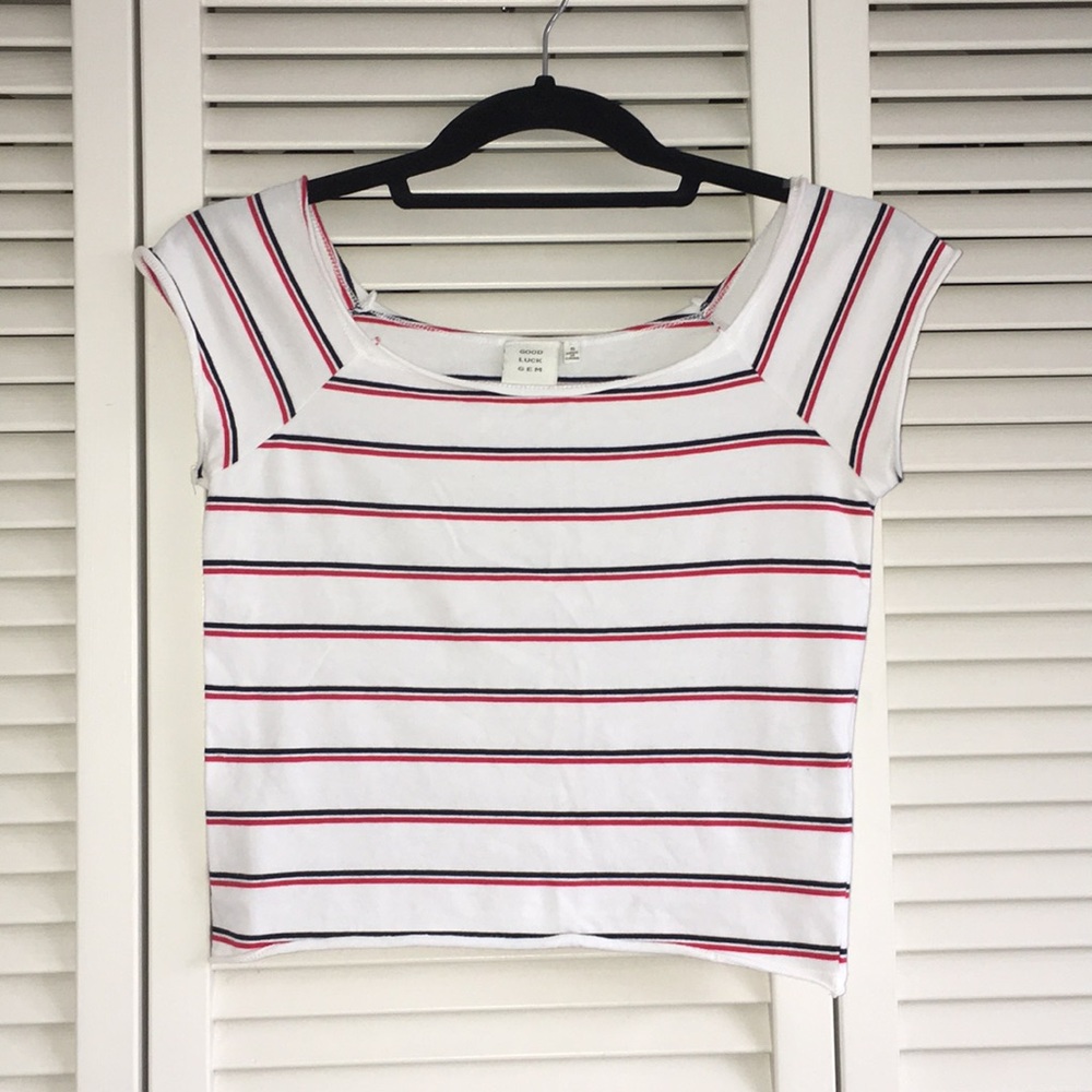 Good Luck Gem Off-the-Shoulder Shirt